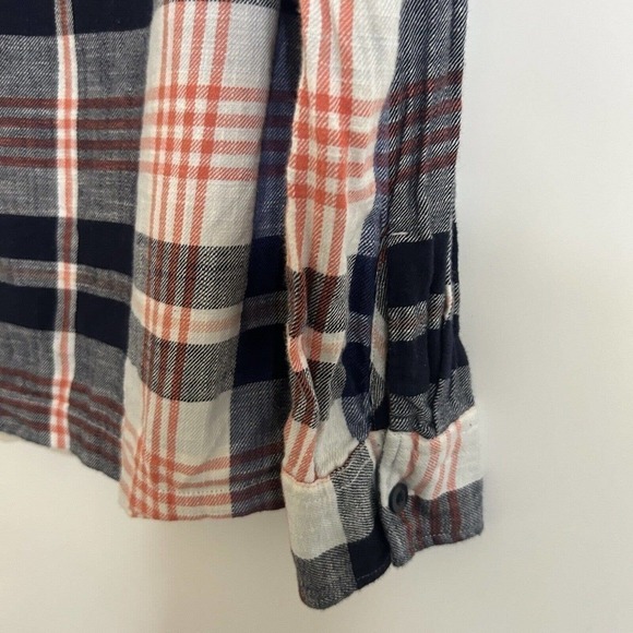 American Eagle Mens Seriously Soft Plaid Button Up Shirt Blue Long Sleeve Size M - Picture 7 of 9